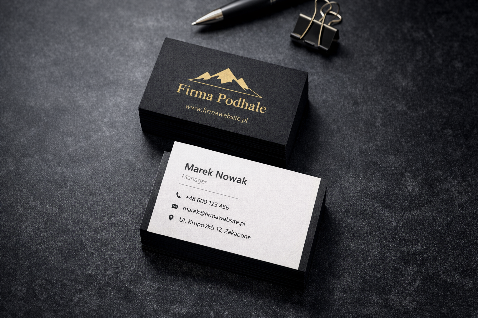 Mockup wizytówek firmowych